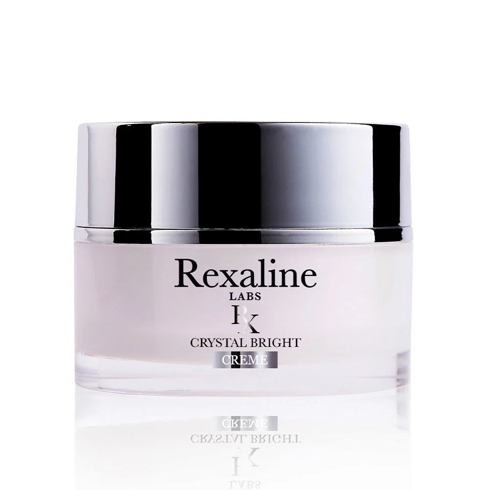 Rexaline, Crystal Bright, Hyaluronsyra + 3 ljusa aktiva ingredienser, Belyst, Grädde, För ansiktet, 50 ml