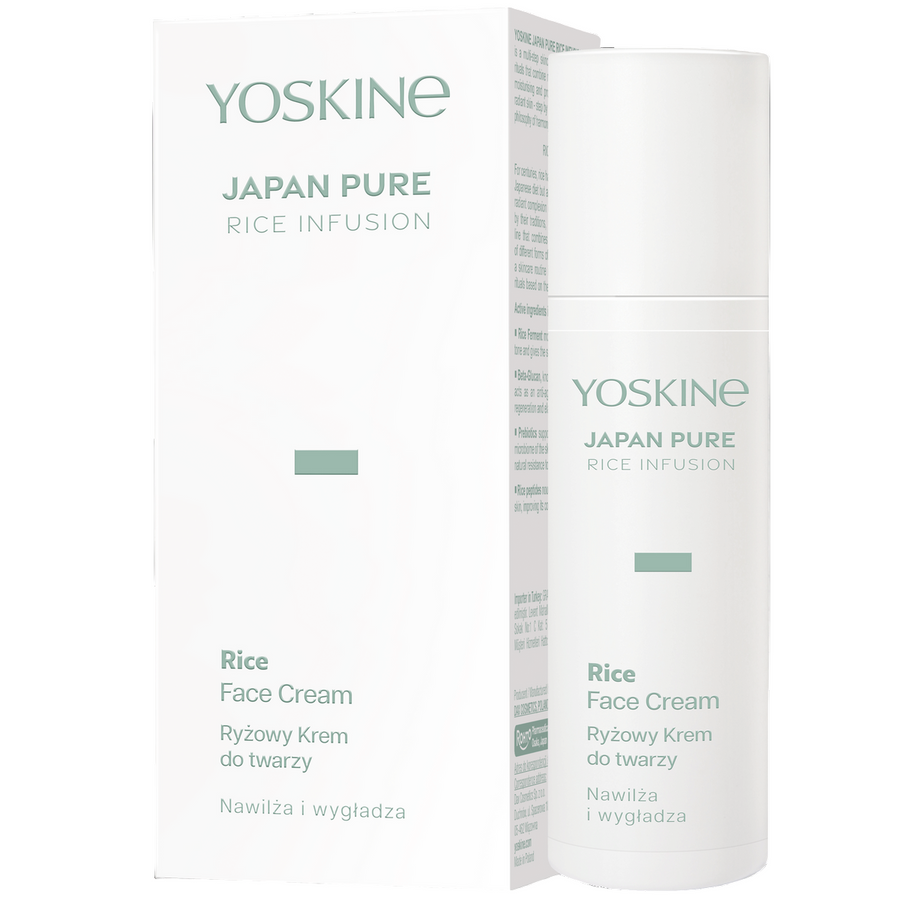 Yoskine, Japan Pure, Risinfusion, Intensiv återfuktning, Grädde, Ansikte, 50 ml