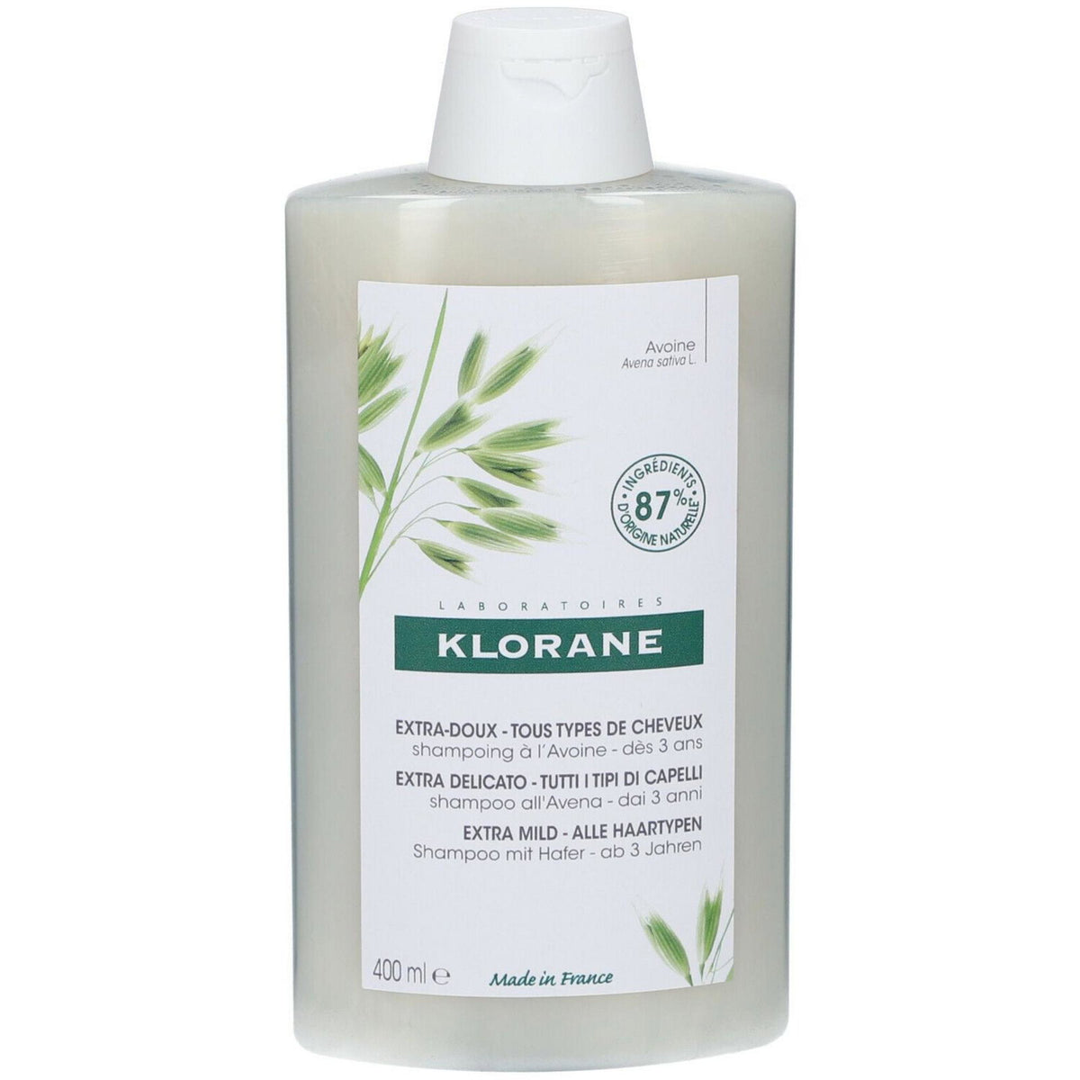 Klorane, Oat Milk, Hårschampo, Mild rengöring, 400 ml