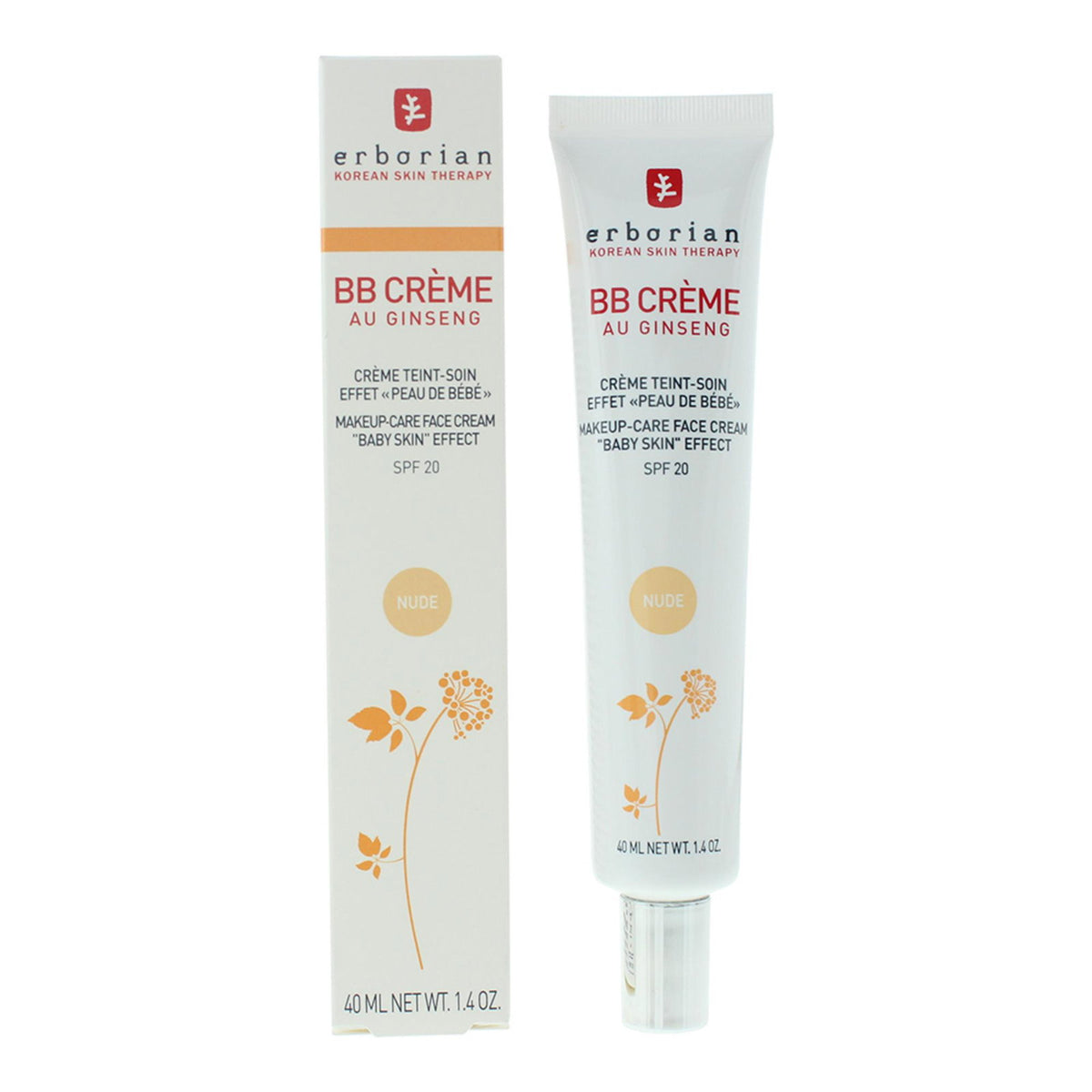 Erborian, B.B Cream, Ginseng, BB-kräm, Naken, SPF 20, 40 ml