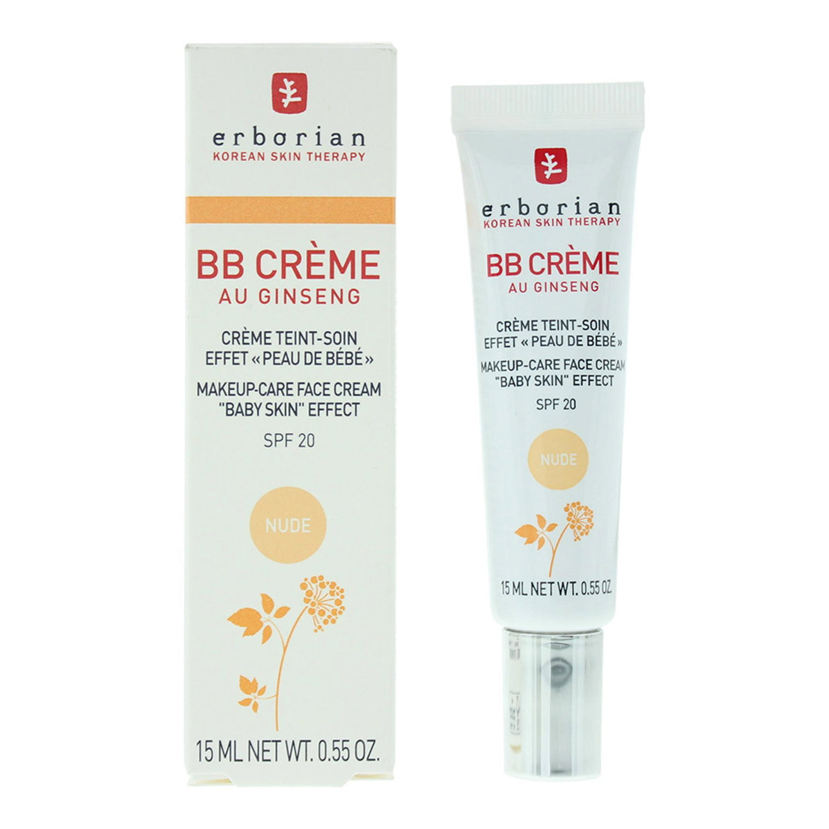 Erborian, B.B Cream, Ginseng, BB-kräm, Naken, SPF 20, 15 ml
