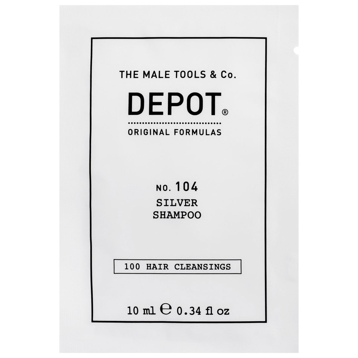 Depot, 100 Hair Cleansing No. 104, Botaniskt komplex, Hårschampo, För neutralisering av gula toner, 10 ml