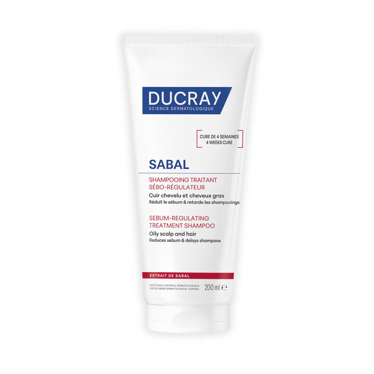 Ducray, Sabal Argeal, Hårbehandlingsschampo, Sebumkontroll, För fett hår, 200 ml