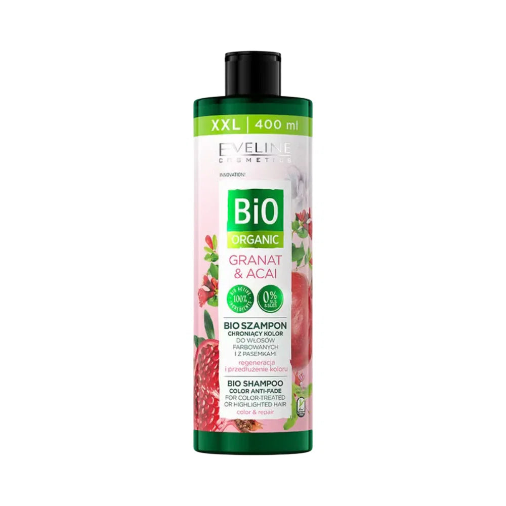 Eveline Cosmetics, Bio Organic, Granat & Acai, Hårschampo, Mot blekning, 400 ml
