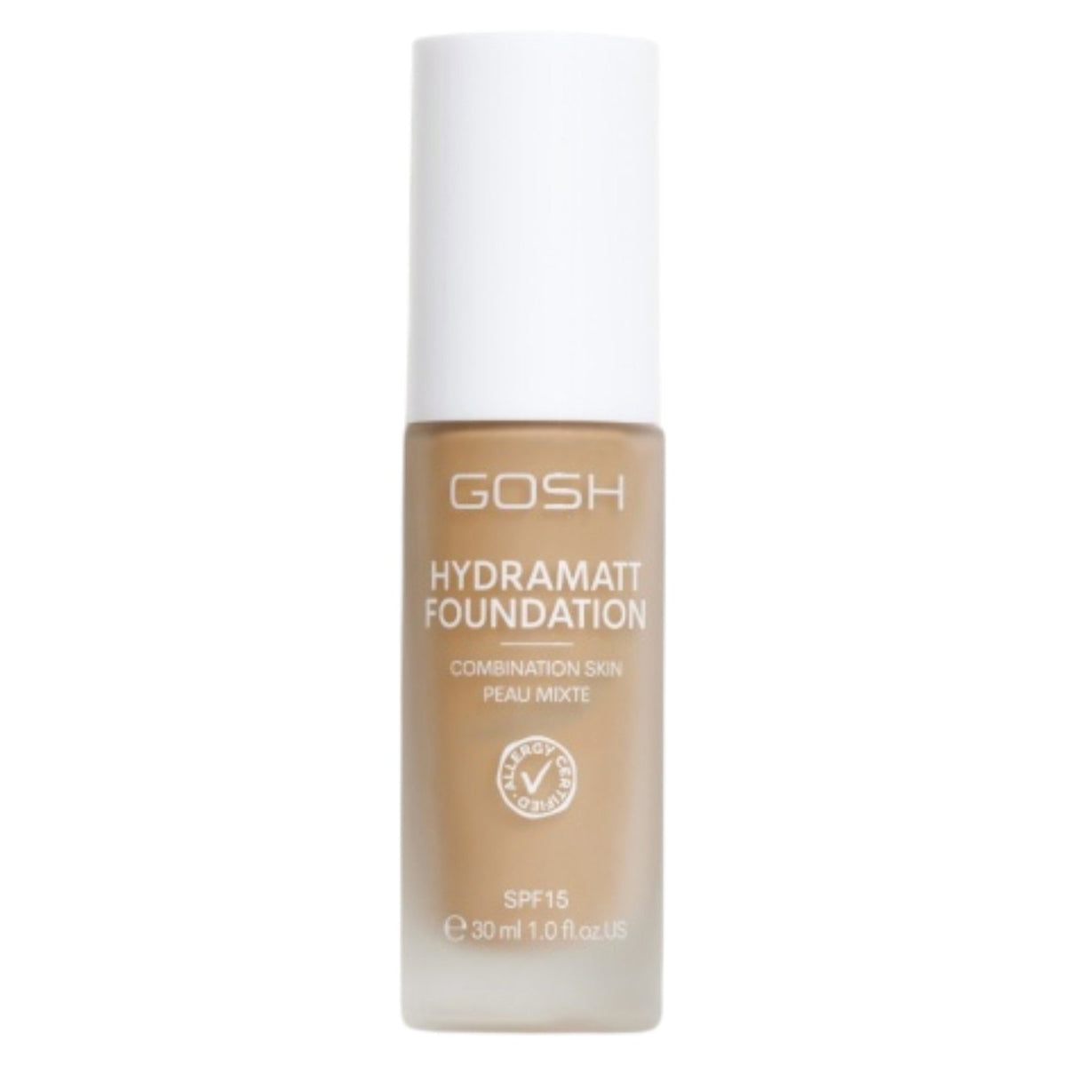 Gosh, Hydramatt, Matt, Flytande foundation, 010Y, Ljus Mörker, SPF15, 30 ml