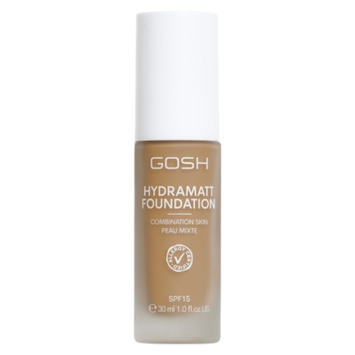 Gosh, Hydramatt, Matt, Flytande foundation, 014Y, Mörk, SPF15, 30 ml