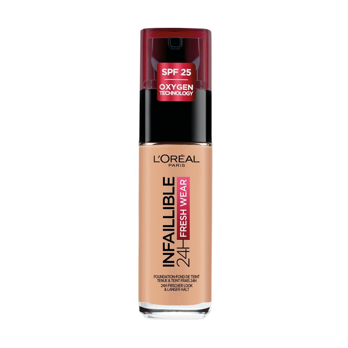 L'Oreal Paris, Infaillible 24h Fresh Wear, Heldagsanvändning, Flytande foundation, 110, Vaniljros, SPF 25, 30 ml