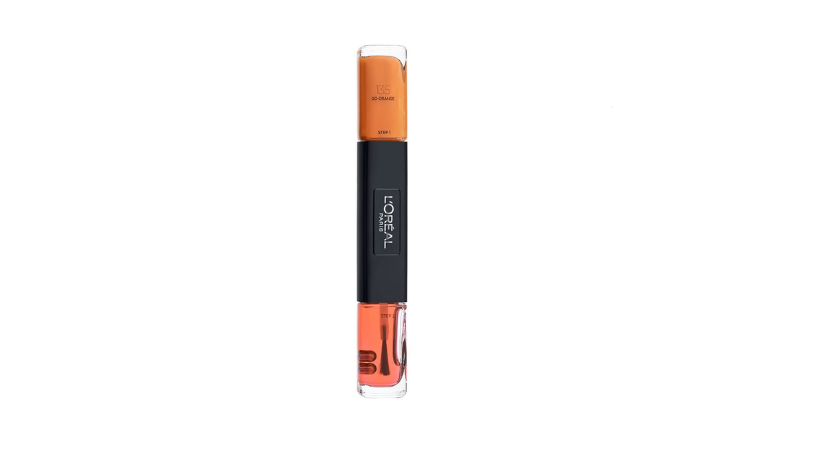 L'Oreal Paris, Infallible, Gel-effekt, Nagellack 2-i-1, 135, Gå-Orange, 2 x, 5 ml