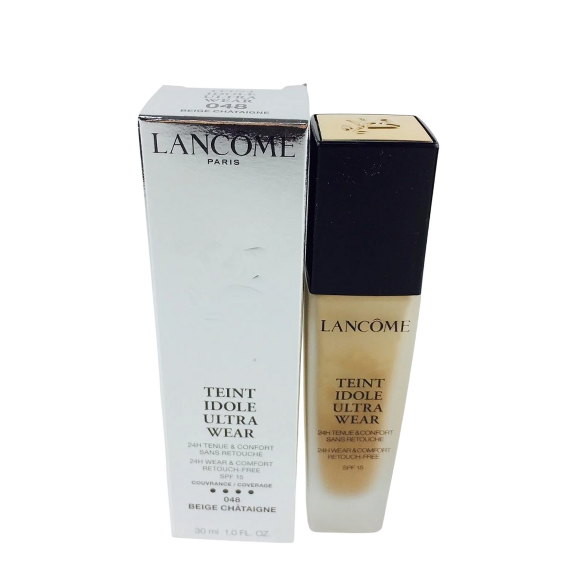 Lancome, Teint Idole Ultra Wear, Naturlig finish, Flytande foundation, 048, Beige Chataigne, SPF15, 30 ml