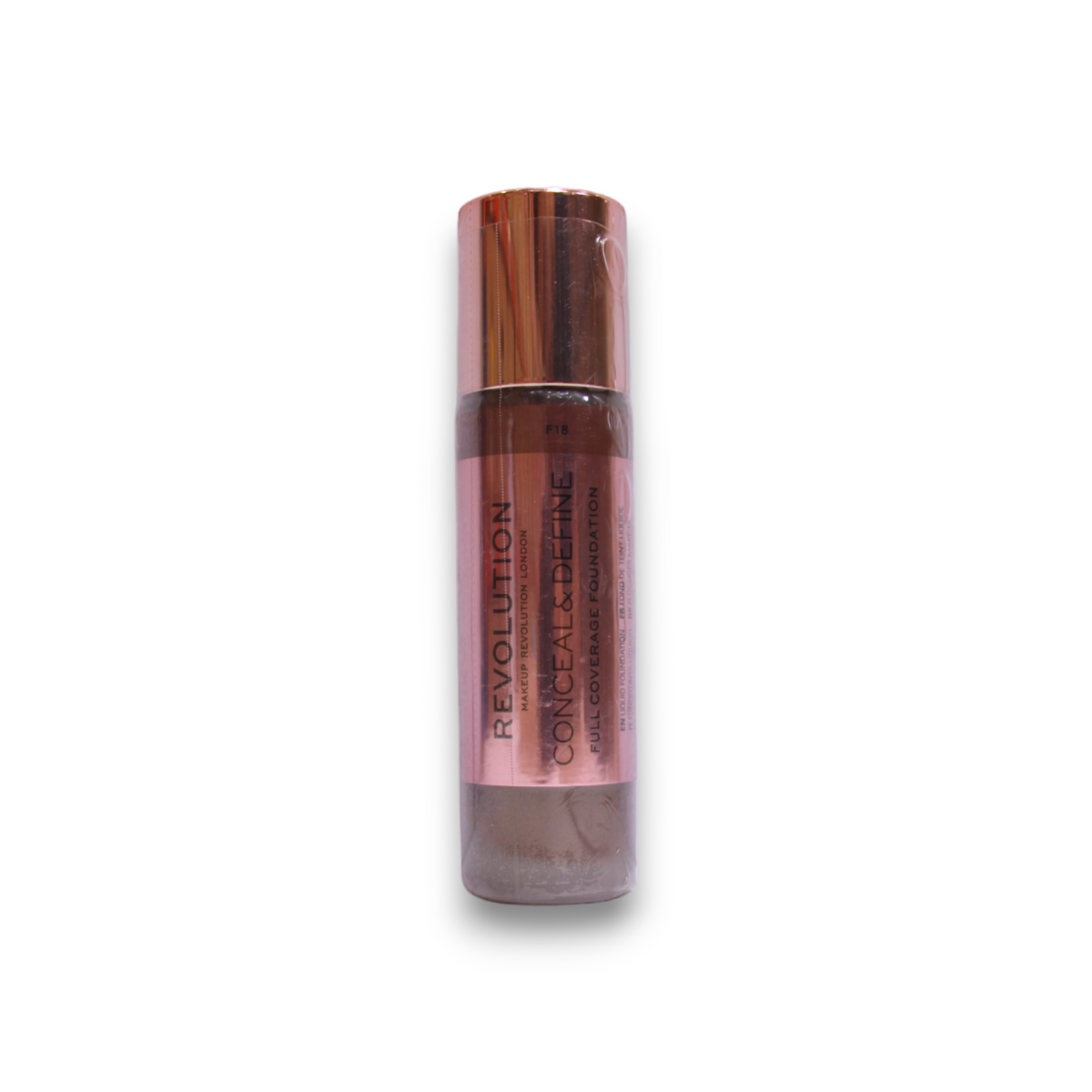 Makeup Revolution, Conceal & Define, Oljefri, Krämfoundation, F 18, 23 ml