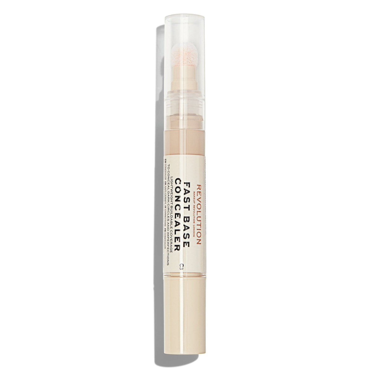 Makeup Revolution, Fast Base Concelear, Concealerpenna för under ögonen, C 3, 4.5 ml