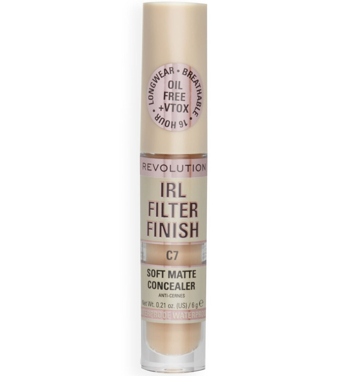 Makeup Revolution, IRL Filter Finish, Täck mörka fläckar, Krämconcealer, C7, 6 g