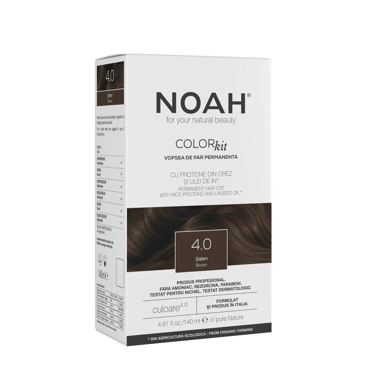 Noah, Permanent Hair Colour, Permanent hårfärg, 4.0 Brown, 140 ml
