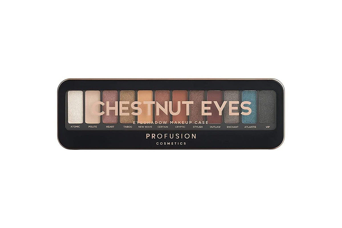 Profusion Cosmetics, Chestnut Eyes, Ögonskuggspalett, 12 nyanser, 25 g