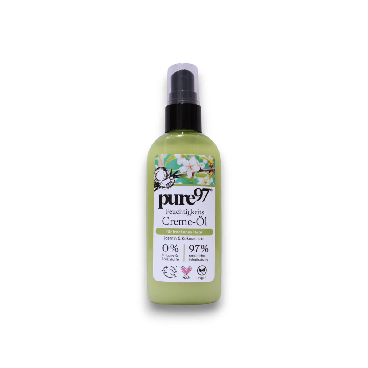 Pure97, Jasmin & Kokosnuss, Hårkräm behandling, För värmeskydd, 100 ml