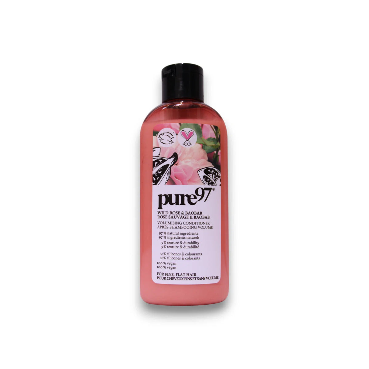 Pure97, Rose & Baobab, Hårschampo, För volym, 200 ml