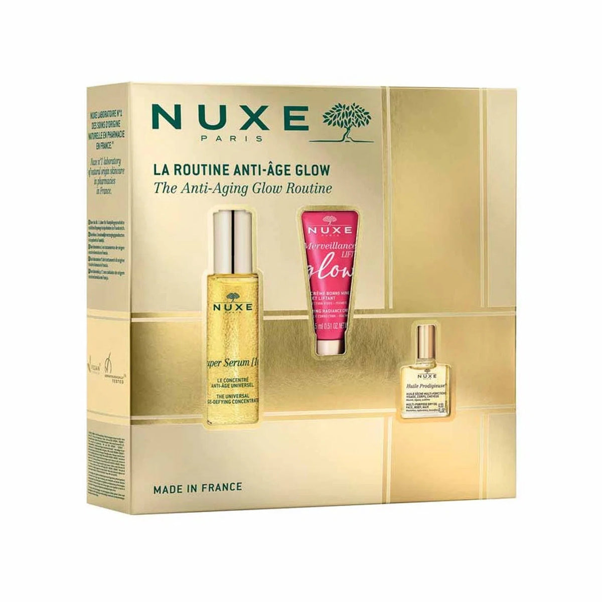Nuxe Anti-Aging Glow Set – Serum, Kräm & Olja