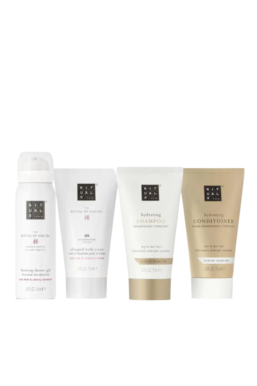 Rituals Set – Shower Mousse 50 ml Body Cream 70 ml Shampoo 70 ml Conditioner 70 ml