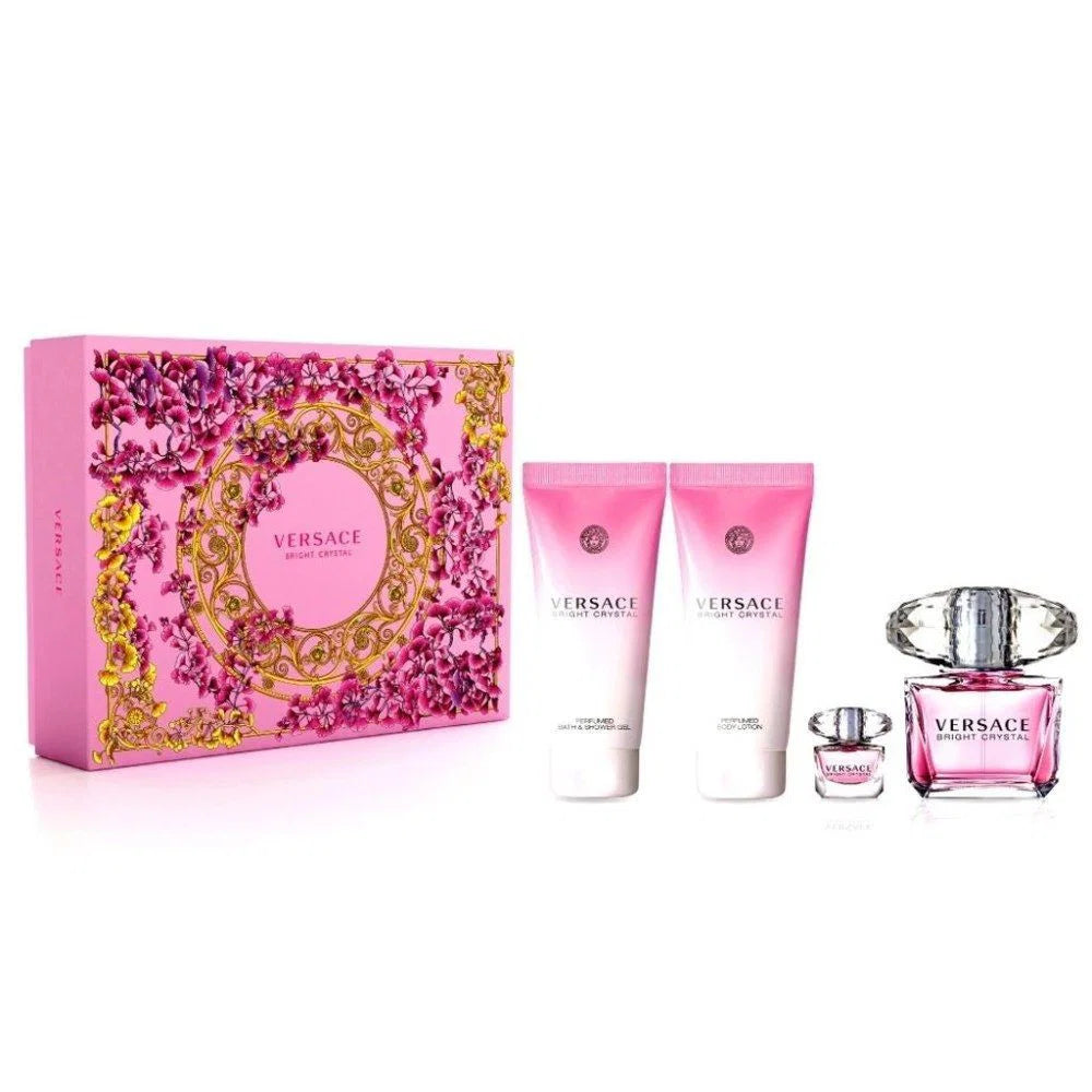 Versace Bright Crystal Set – EdT 90 ml + Body Lotion 100 ml + Shower Gel 100 ml + Mini 9 ml