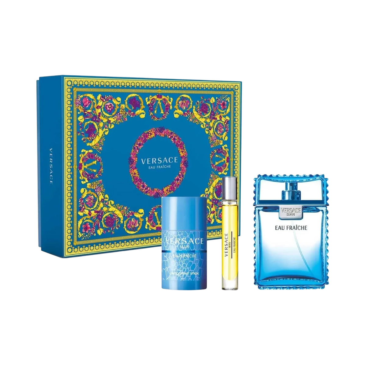 Set Versace: Eau Fraiche, Eau De Toilette, For Men, 100 ml ,10 ml + Eau Fraiche, Deodorant Stick, For Men, 75 ml