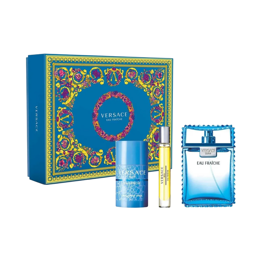 Set Versace: Eau Fraiche, Eau De Toilette, For Men, 100 ml ,10 ml + Eau Fraiche, Deodorant Stick, For Men, 75 ml