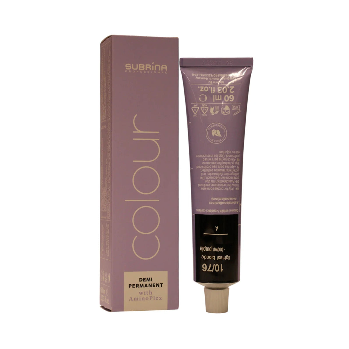 Subrina Professional, Demi Permanent Colour, Semi-permanent hårfärg, 10/76 Lightest Blonde Brown-Violet, 60 ml