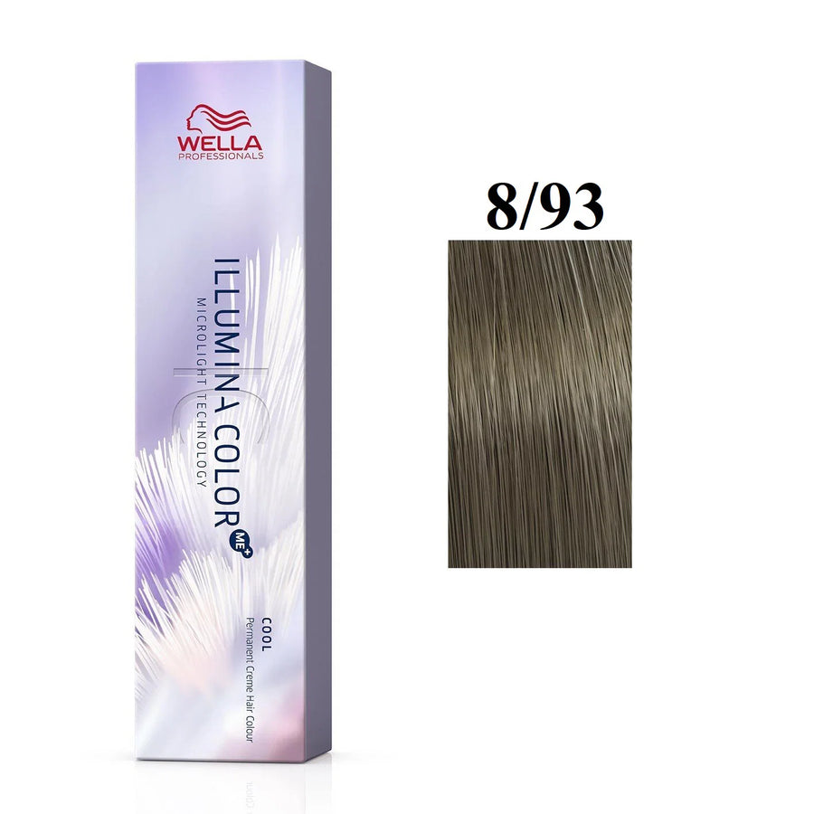 Wella Professionals, Illumina Color Me+, Permanent hårfärg, 8/93 Light Blonde Golden Blue, 60 ml