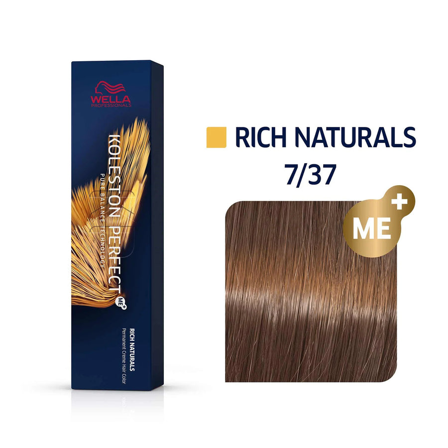 Wella Professionals, Koleston Perfect Me+, Permanent hårfärg, 7/37 Medium Blonde Golden Brown, 60 ml