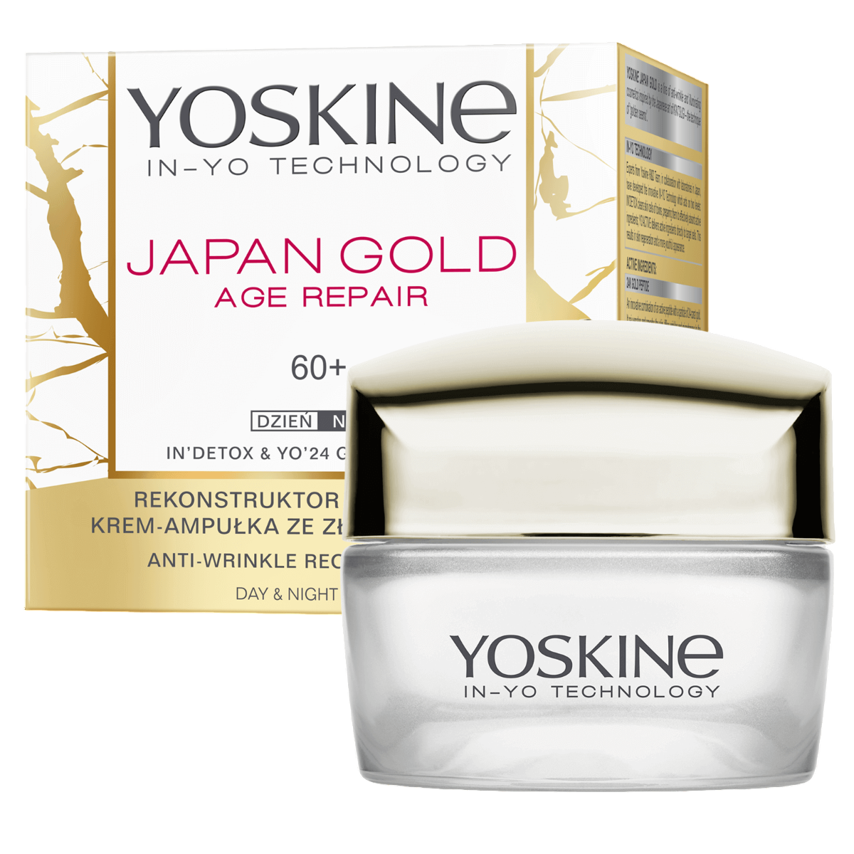 Yoskine, Japan Gold 60+, Reparation, Dag & Natt Ansikte, 50 ml